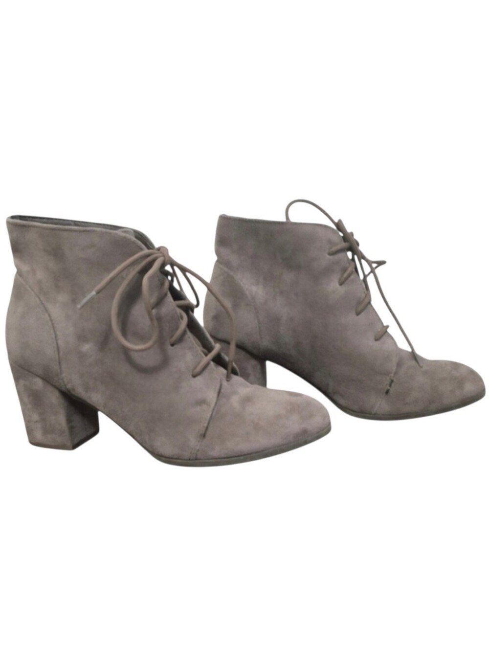 Madden Girl Torch Taupe Ankle Boots Booties Faux Suede Chunky Heel Size 7.5